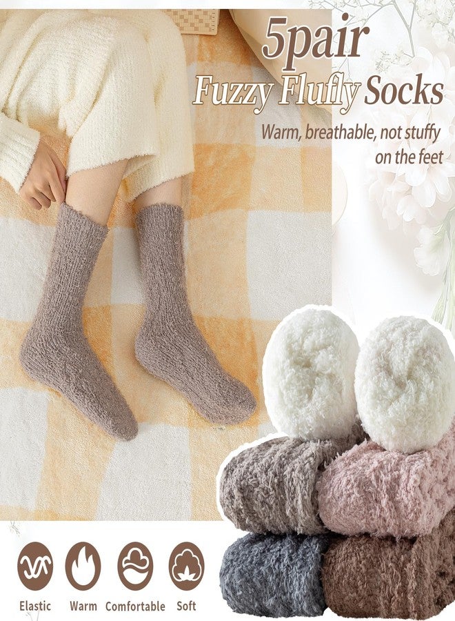 Tavaleu Womens Fuzzy Socks, Soft Cozy Fluffy Slipper Socks Winter Warm Plush Sleeping Socks - Image 5